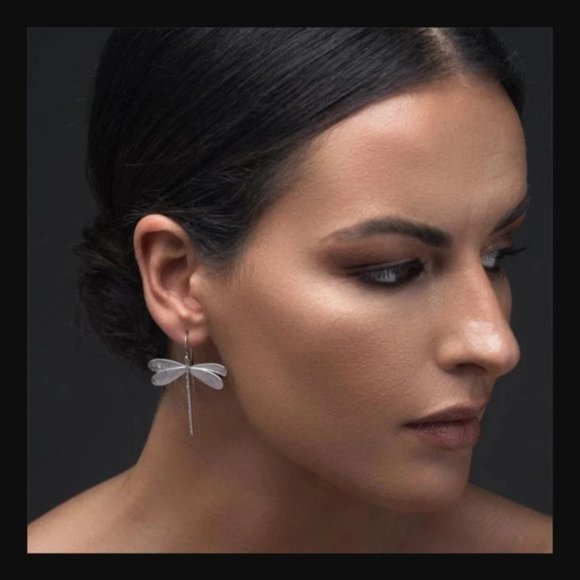 Anthropologie Dragonfly Drop Earrings